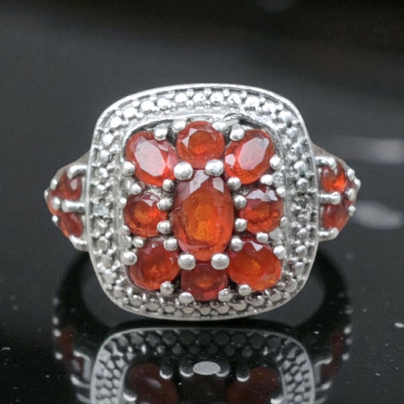 QVC Jewelry - Retired Sterling Chuck Clemency QVC Orange Sapphire Ring